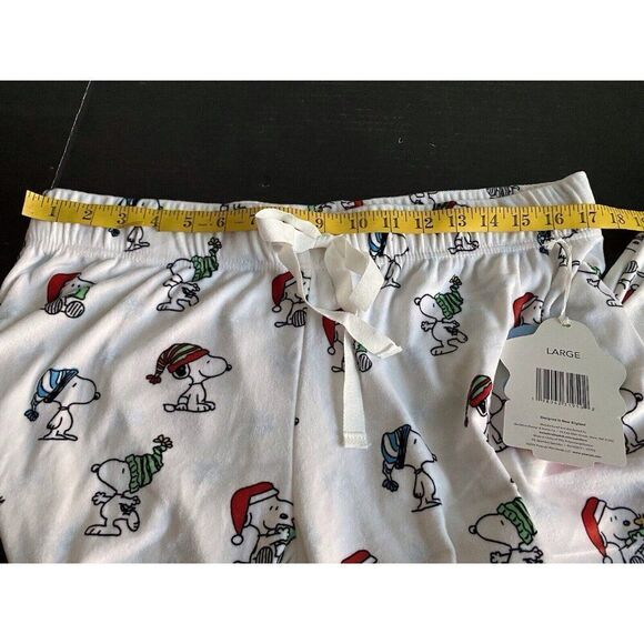 Peanuts Christmas SNOOPY Winter FLEECE Lounge Pajama PJ Pants Women’s Sz L NEW - Picture 9 of 9